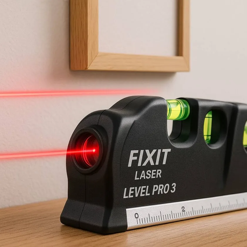 UltraMax Laser Profissional 4 em 1 projetando linha laser vermelha
